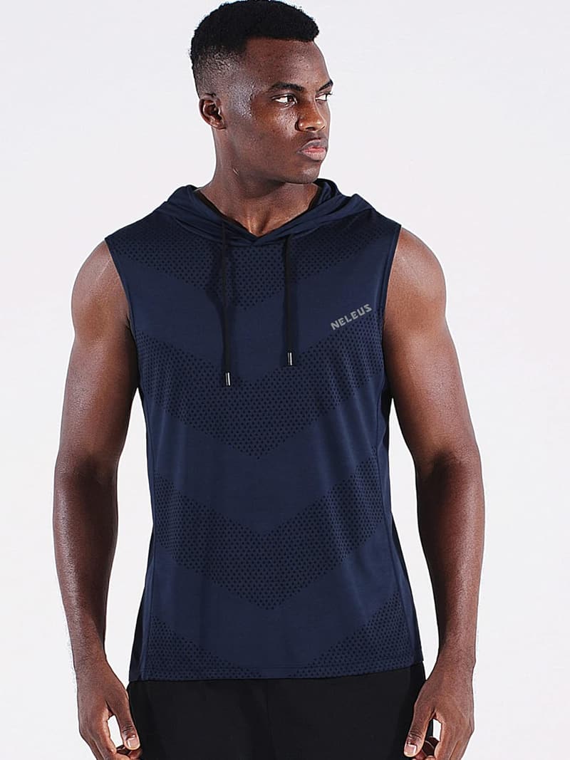 Men's Sleeveless Workout Tank Tops 3-Pack with Hoodie