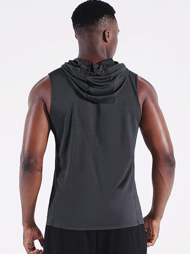 Men's Sleeveless Workout Tank Tops 3-Pack with Hoodie