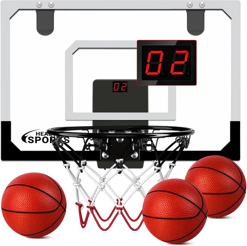 Mini Indoor Basketball Hoop with Electronic Scoreboard - 17
