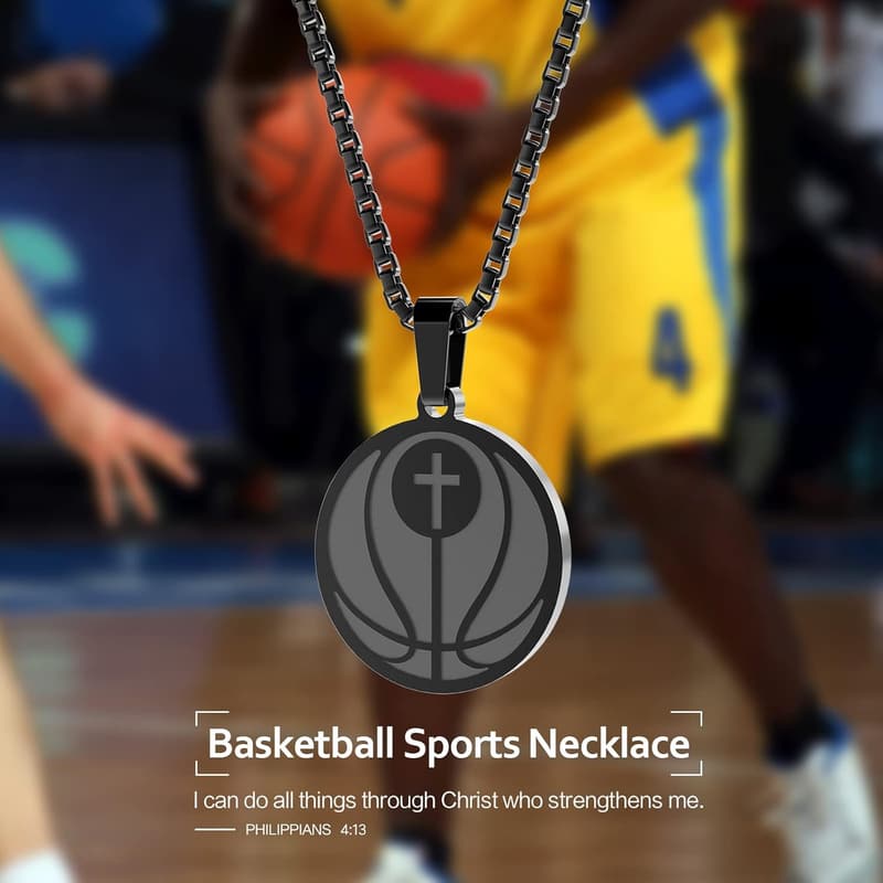 Athletes Necklace with Inspiring Bible Quote for Men