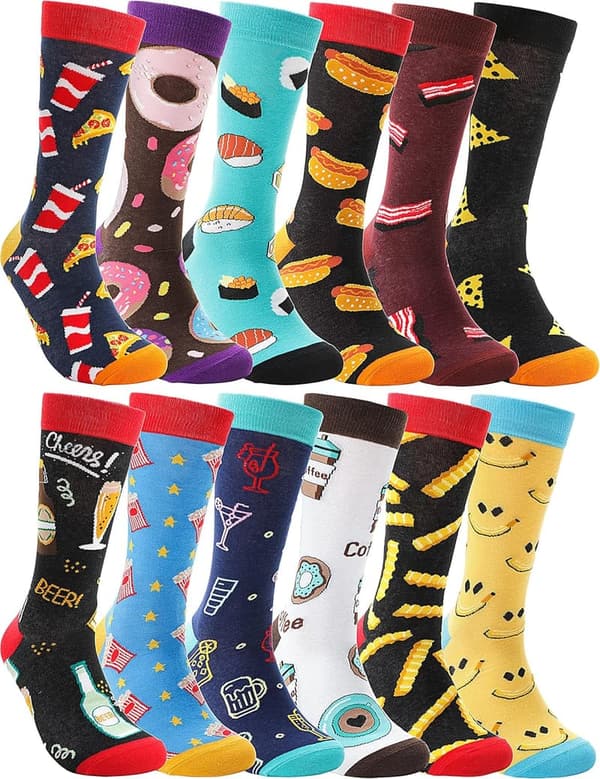 Funny Printed Cotton Boot Socks for Men and Women