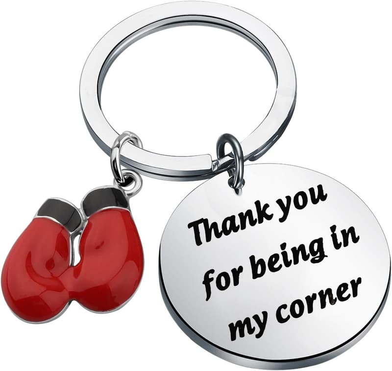 Boxing Coach Keychain - Red Gloves Sports Gift