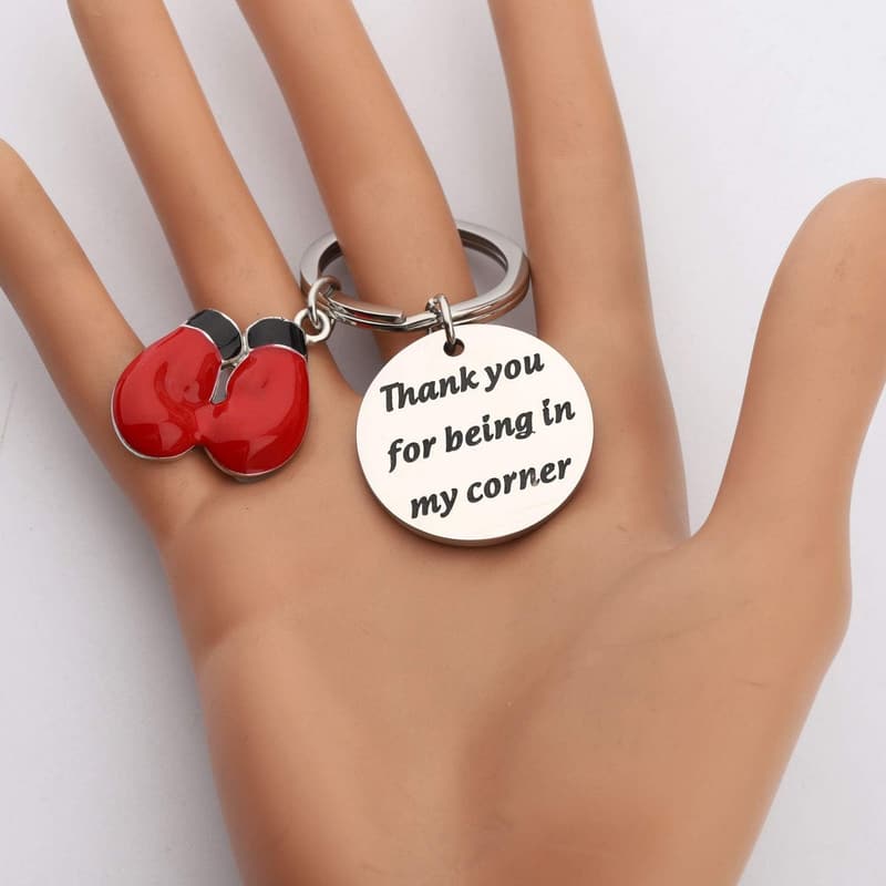 Boxing Coach Keychain - Red Gloves Sports Gift