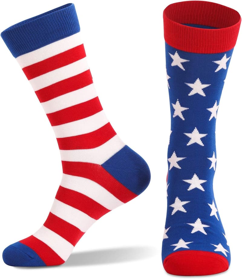 4th of July American Flag Socks for Men & Frauen