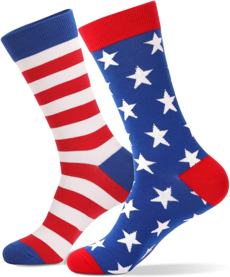 4th of July American Flag Socks for Men & Frauen