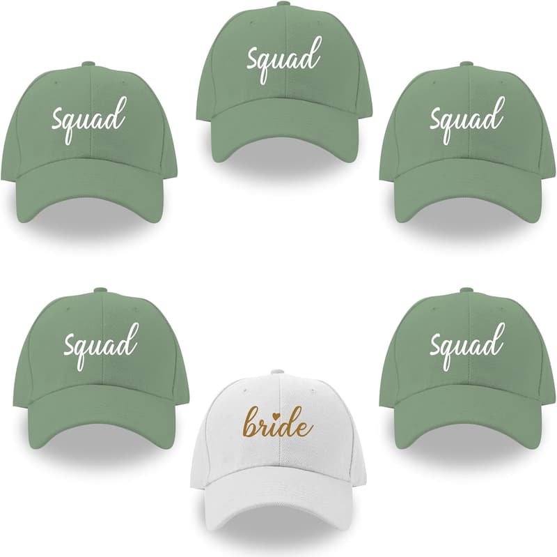 Bachelorette Party Cotton Baseball Hat Set - Adjustable Caps