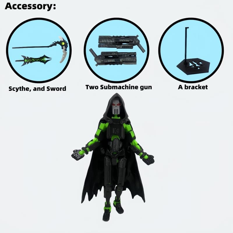 T13 Devil's Scythe Action Figures - 2Pcs 3D Printed Movable