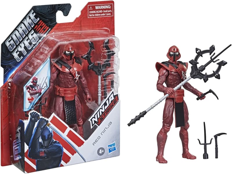 Red Ninja Action Figure Collectible Toy for Kids Ages 4+