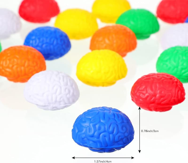 Halloween Brain Stress Balls - 30 Pcs Sensory Grip Toys