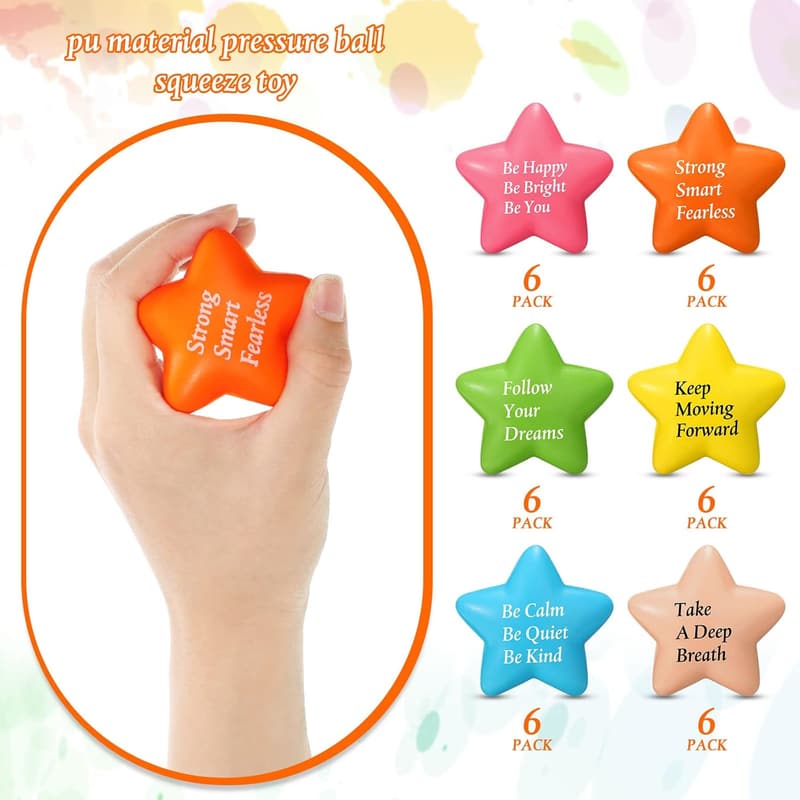 Colorful Motivational Stress Balls for Office Anxiety Relief