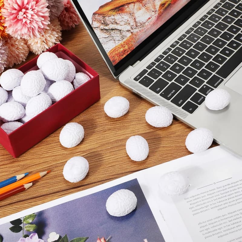 Mini Brain Shaped Stress Balls - 40 Pcs for Grip Strength