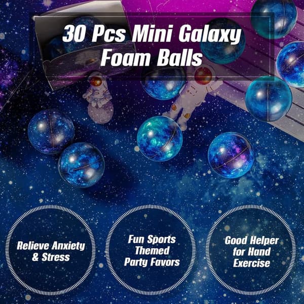 Galaxy Stress Balls - 30 Pack for Party Favors & Stress Relief