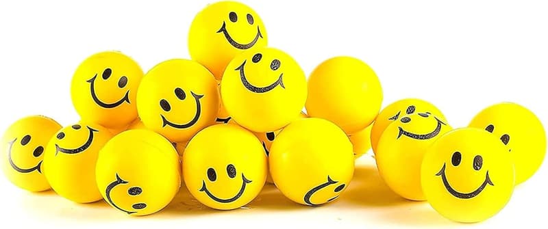 Neon Yellow Smiley Stress Balls – 24 Pack for Kids & Adults
