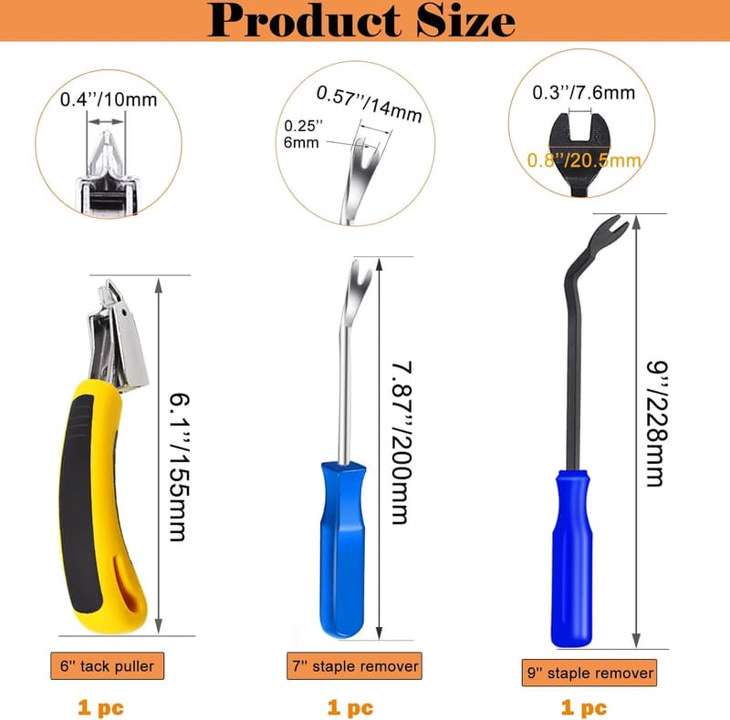 Heavy Duty Staple Remover Set with Tack Puller and Nail Puller