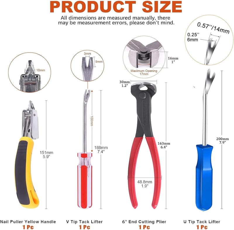 Furniture Upholstery Staple Remover Tool Set (4 pcs)