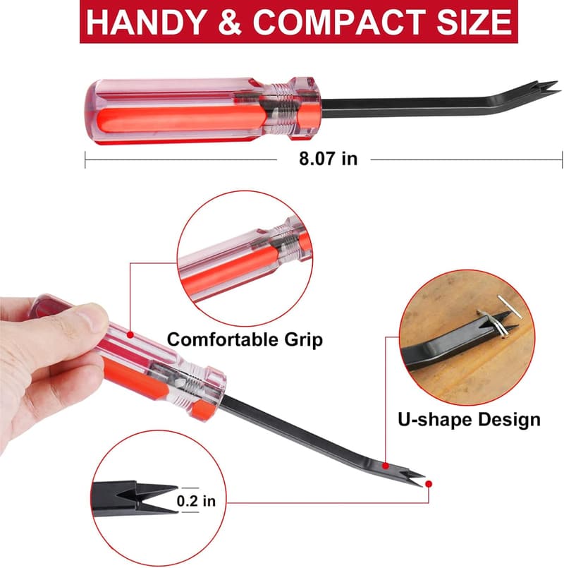 Upholstery Staple Remover with Double Prongs Design