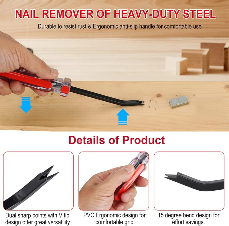 Upholstery Staple Remover with Double Prongs Design