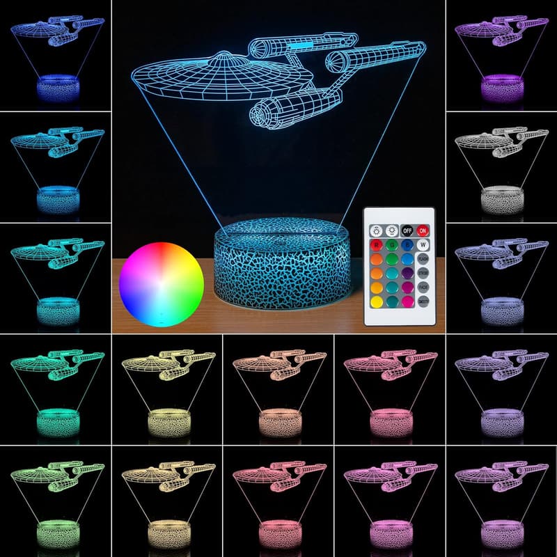 Multi-Colored Touch-Controlled 3D Optical Illusion Desk Lamp