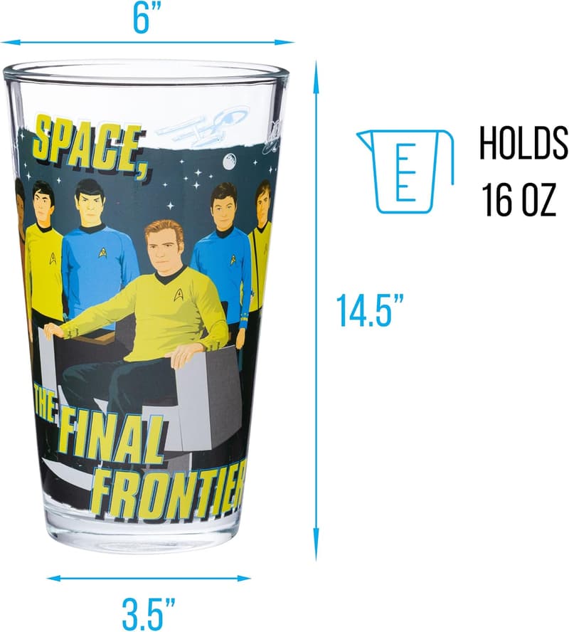 Star Trek Quote Pint Glass Set - 4 Piece, 16 oz