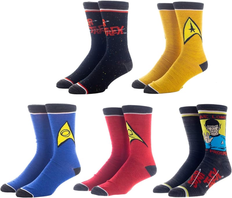 Men's Star Trek Crew Socks - 5 Pack Set