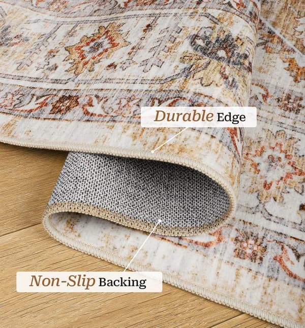 Vintage Soft Washable Area Rug 8'x10