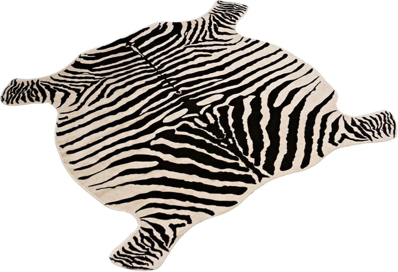 Faux Zebra Print Area Rug for Home - 4.3x4.7 Feet