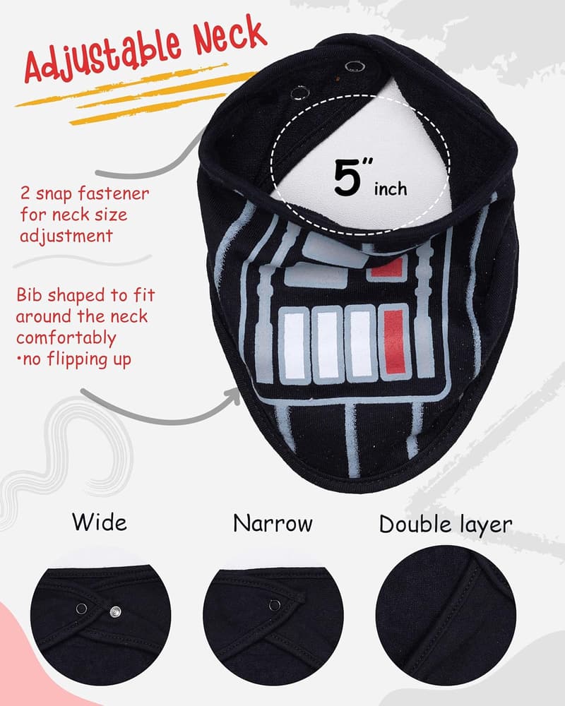 STAR WARS Baby Boys' Bandana Bibs - 3 Pack for Teething
