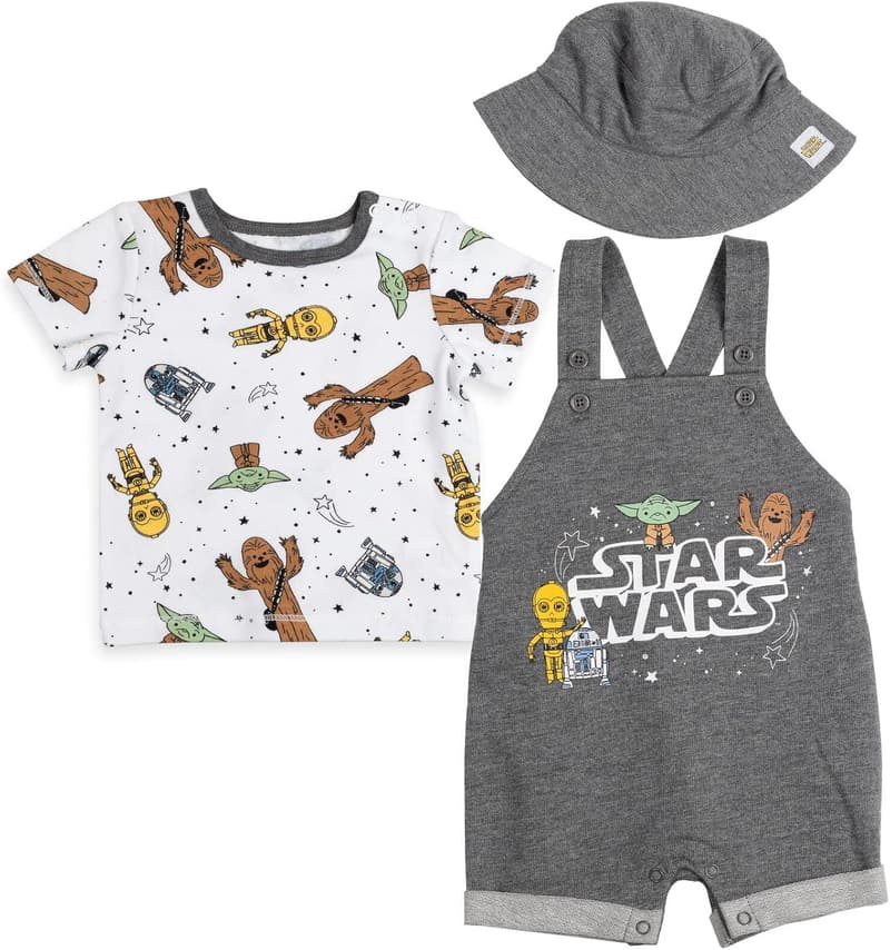 Star Wars Baby Outfit Set: Chewbacca, R2-D2, Yoda 3-Piece