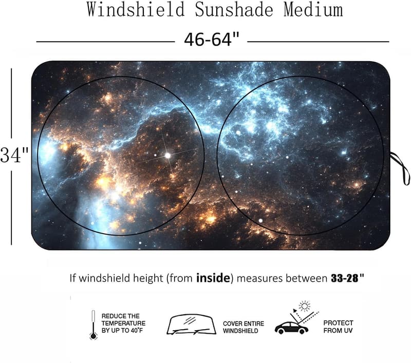 Starry Sky Car Sun Shades – UV Protection, 63