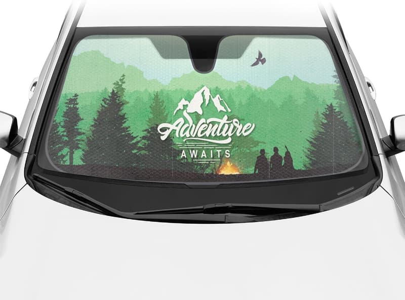 Car Windshield Sunshade - Accordion Folding UV Ray Blocker (58