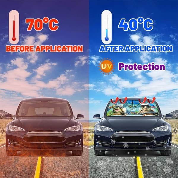 Foldable Turtles Car Sun Shade Umbrella - UV Ray Protection