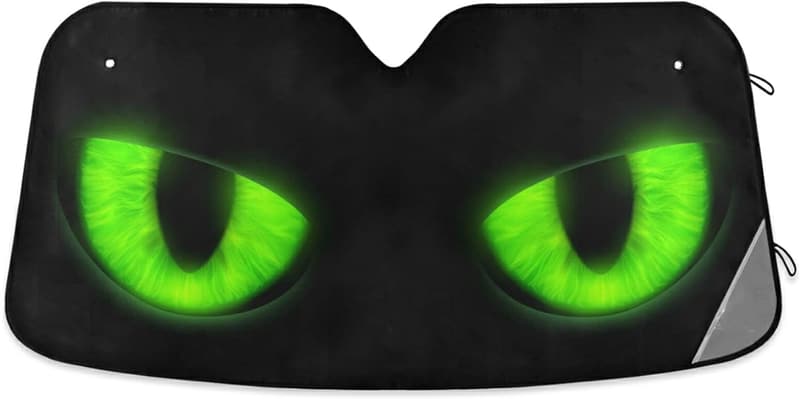 Green Evil Eye Car Sun Shade - Foldable UV Protection 55x27.6 in