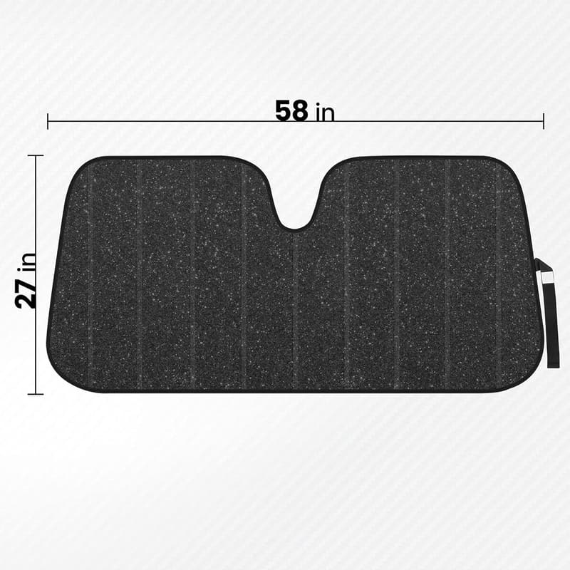 Auto Sunshade - Accordion Folding UV Blocker - 57 x 27 Inch, Black Glitter