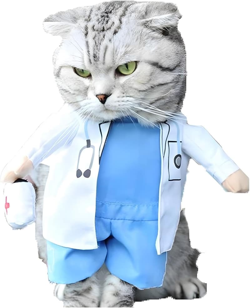 Pet Doctor Costume Outfit for Dogs and Cats – Halloween Apparel (XS)