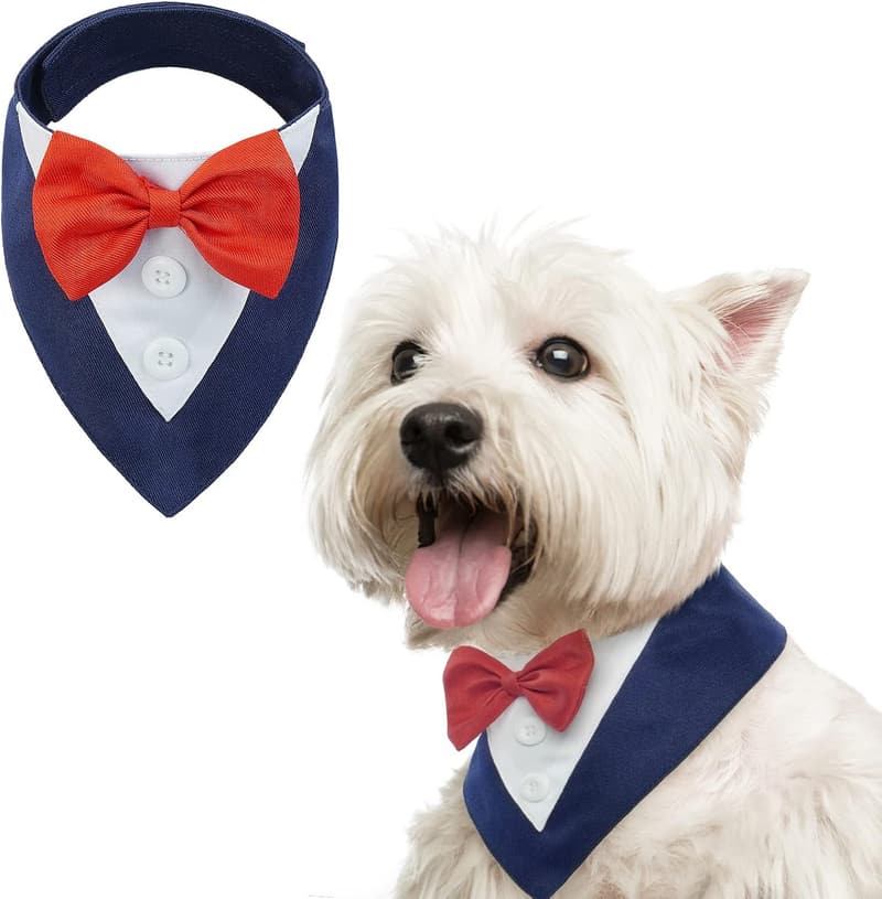 Dog Tuxedo with Bow Tie - Adjustable Formal Pet Outfit