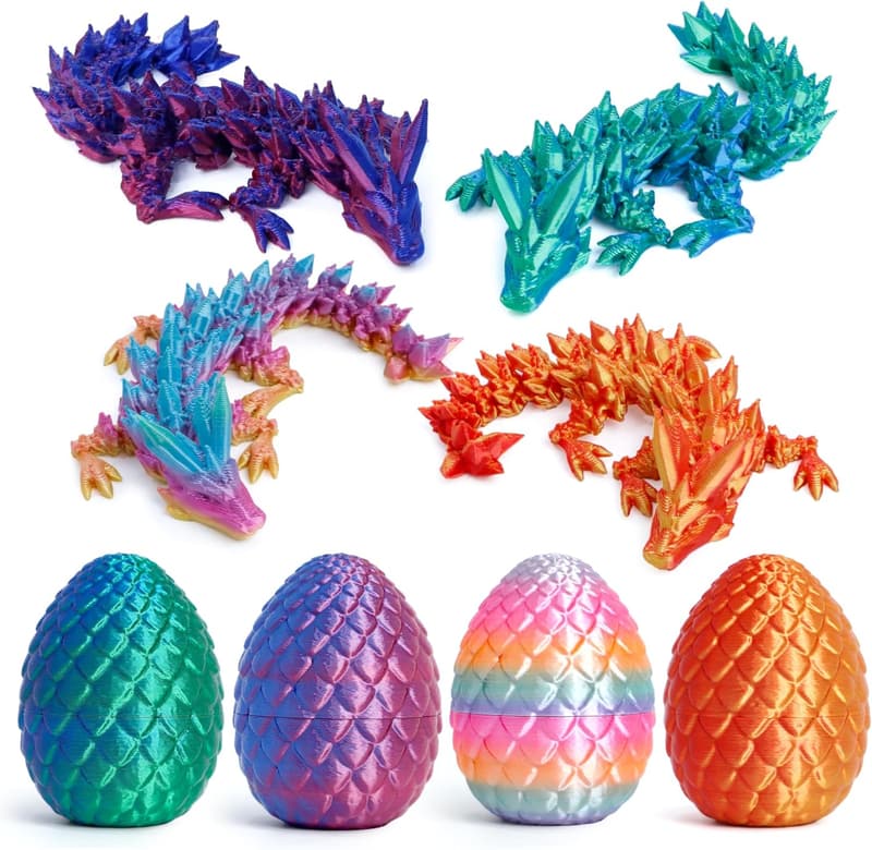 Mini 3D Printed Dragon Eggs Fidget Toy Set for Home Office Decor