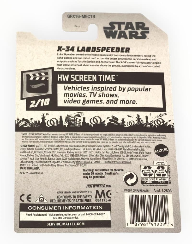 Star Wars Hot Wheels Landspeeder 12/250 Collectible Model