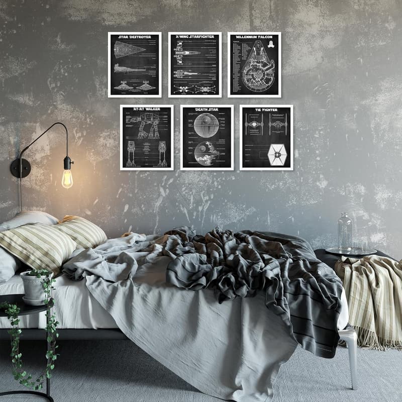 Star Wars Blueprint Posters Set - Unframed Decor (Set of 6)