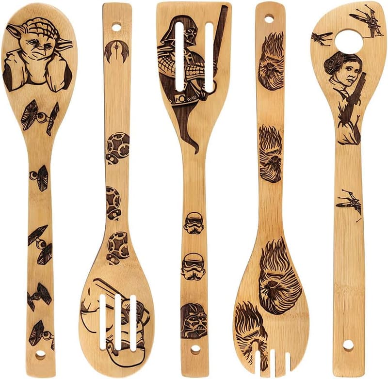 Star Wars Bamboo Utensil Set - 5 Piece Gift for Cooking