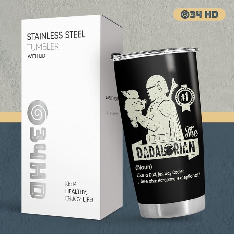 Father's Day Stainless Steel Tumbler with Lid, 20 oz