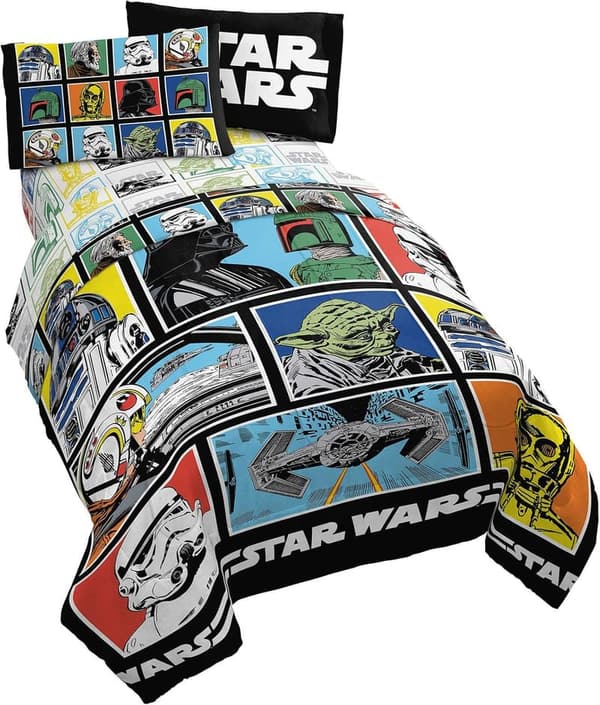 Star Wars Classic Grid 5-Piece Full Bed Set with Comforter & Sheets
