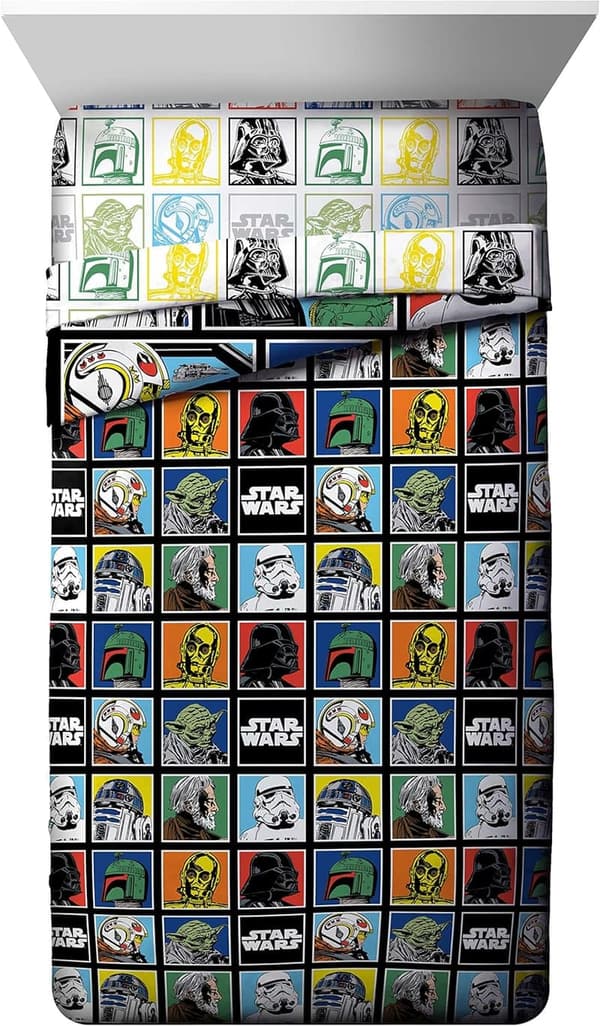 Star Wars Classic Grid 5-Piece Full Bed Set with Comforter & Sheets