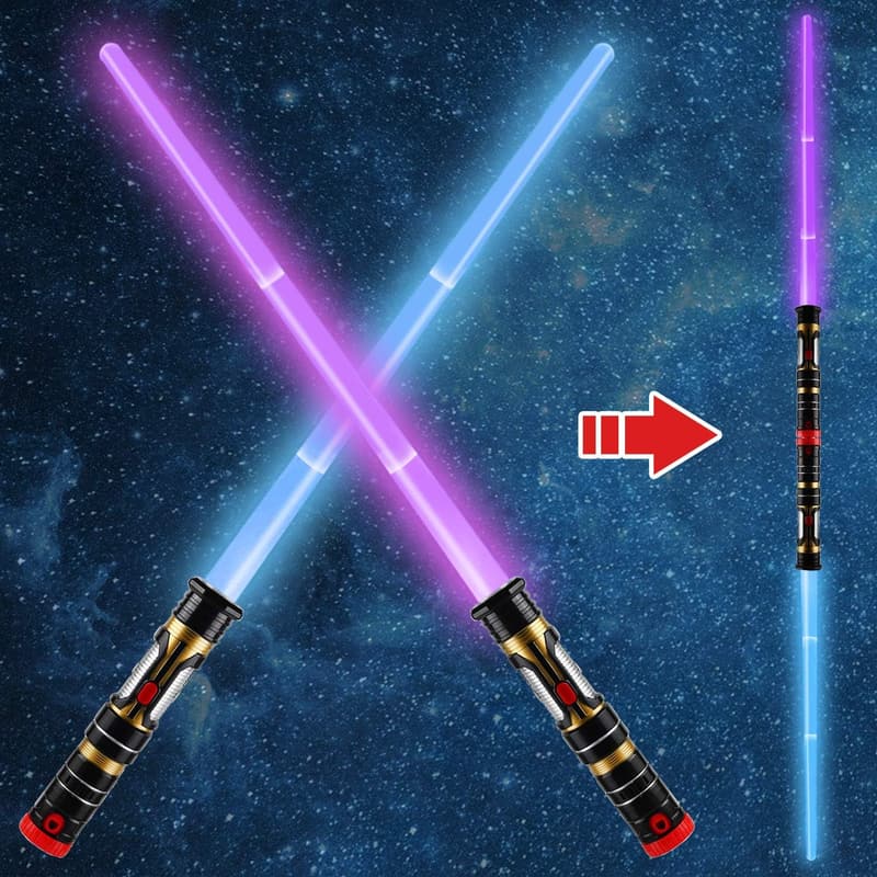 Light Up Dual Saber with FX Sound for Kids' Halloween Fun