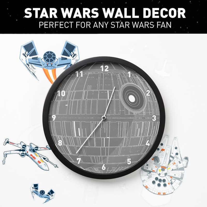 Star Wars Death Star Glow-in-the-Dark Wall Clock for Kids