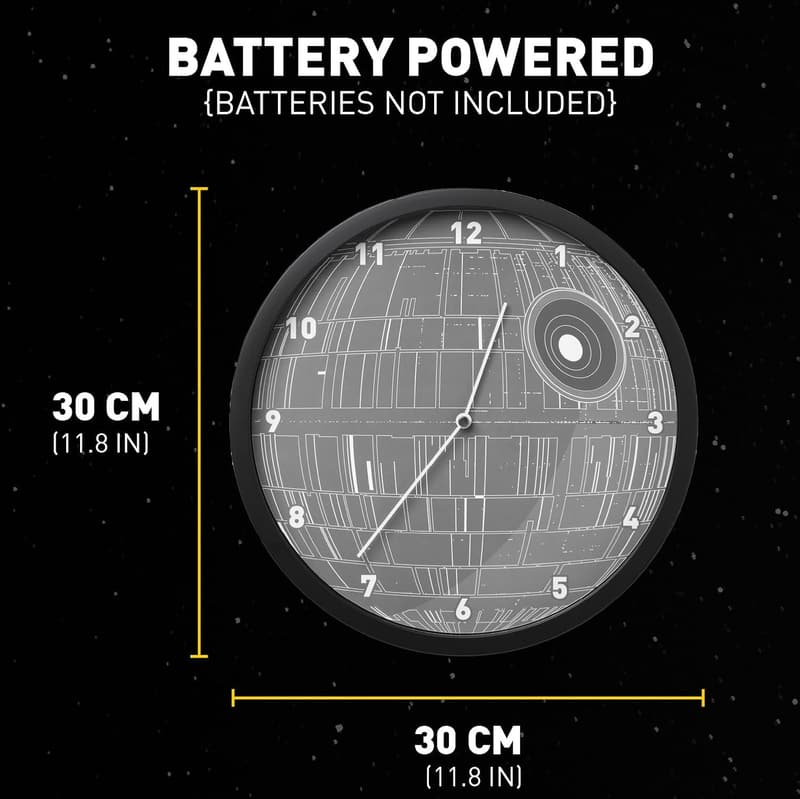 Star Wars Death Star Glow-in-the-Dark Wall Clock for Kids
