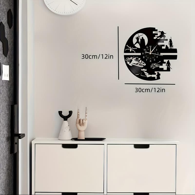 Star Science Fiction Vinyl Wall Clock with LED Light - 12 Inch