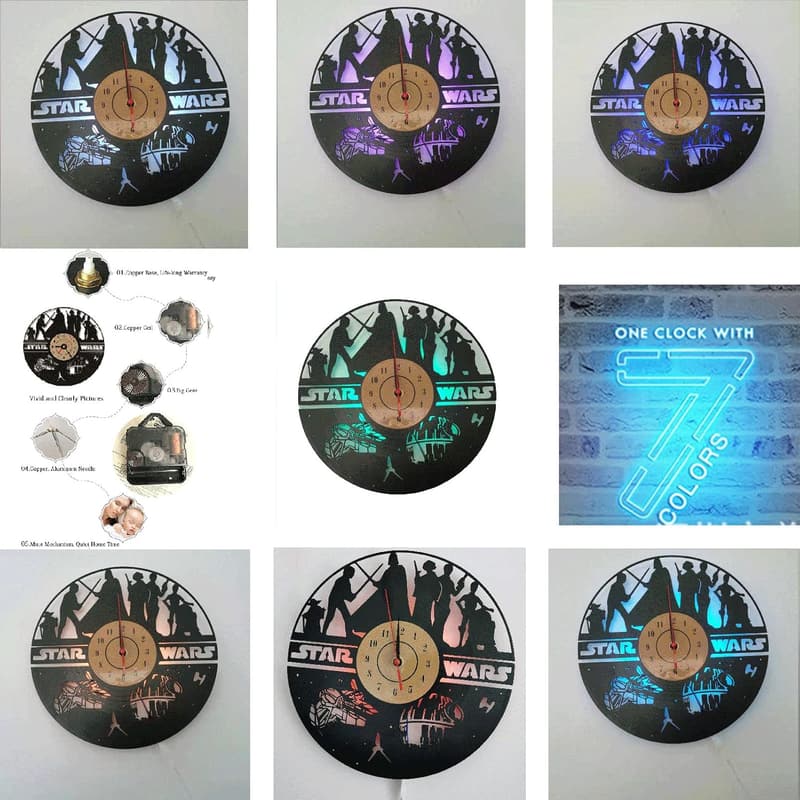 Valentine's Day LED Vinyl Record Wall Clock with Remote