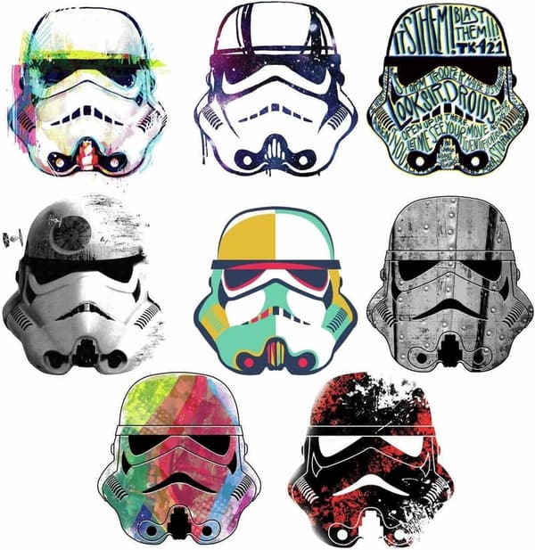 Star Wars Storm Trooper Heads Peel and Stick Wall Decals