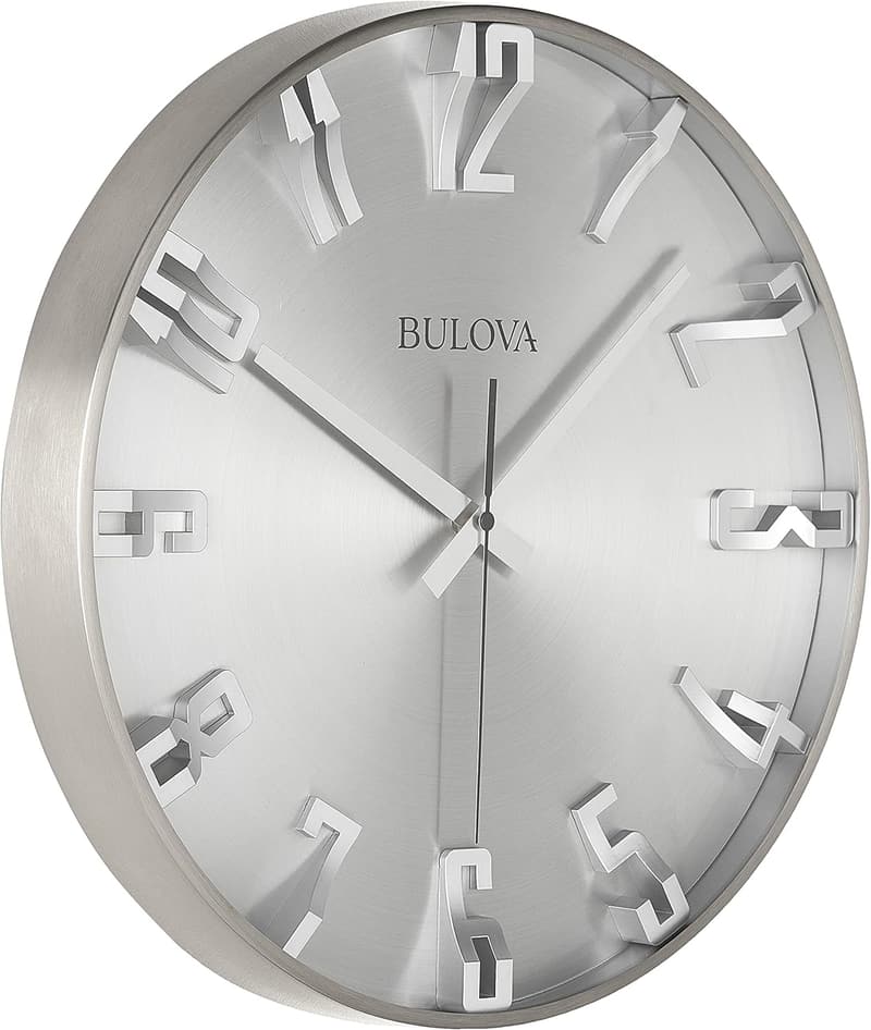 Bulova Director Wall Clock in Satin Pewter Finish