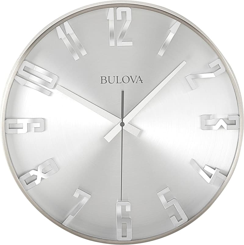 Bulova Director Wall Clock in Satin Pewter Finish